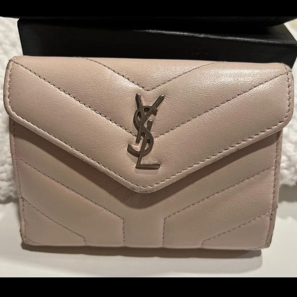 YSL LouLou Compact Wallet in Blush pink